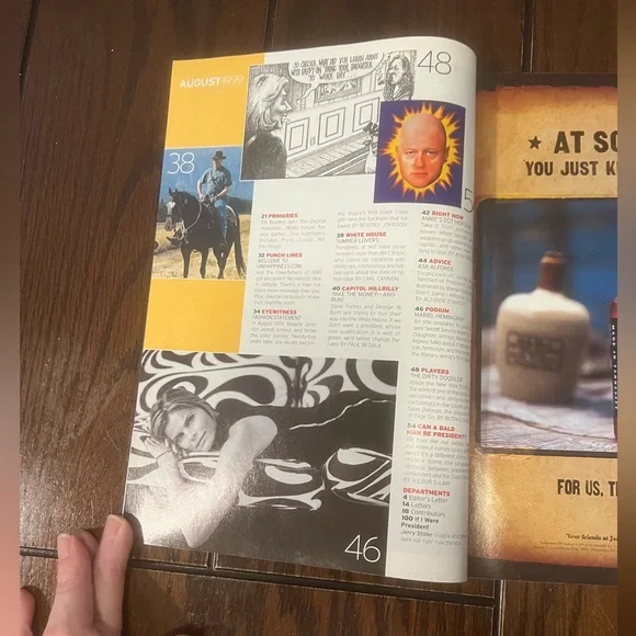 George Magazine August 1999 Vol.IV No.8 Issue Political Humor Ben Stiller Cover - Picture 8 of 10